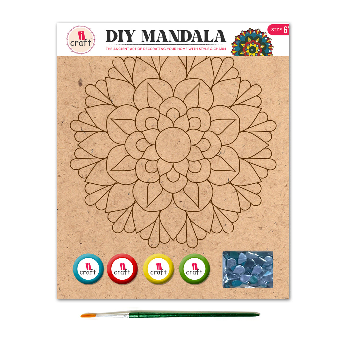 iCraft DIY Mandala Art Kit 6" - MMA 09 Beginner Art Kit iCraft